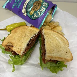 BLT on sourdough with some Dirty Potato Chips Salt &amp;  Vinegar