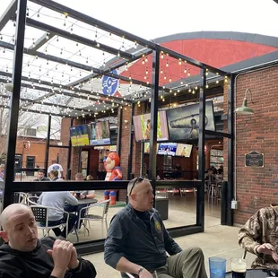Outdoor patio accommodations are ample.
