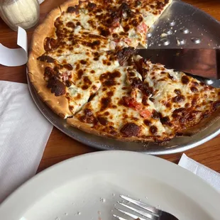 12&quot; beer, pig, and cheese pizza