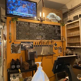 the bar and menu