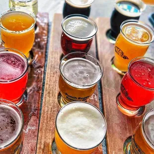 a variety of beers