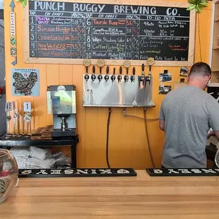 a man working behind the bar