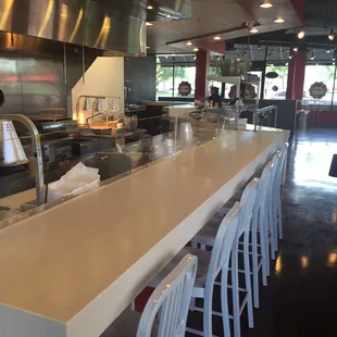 interior, sushi and sashimi