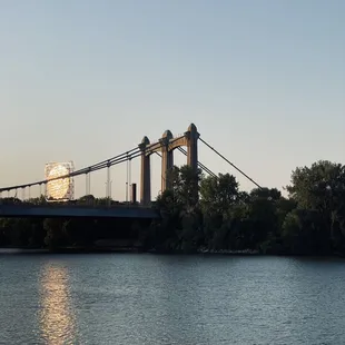 a bridge over a river