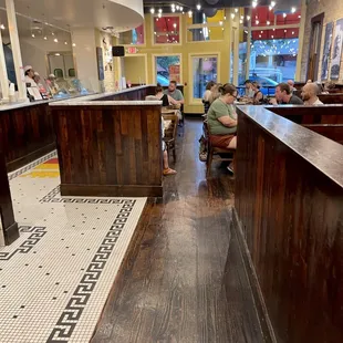 a view of the dining area