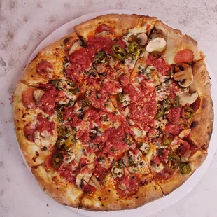 NY pie dressed "upside down"