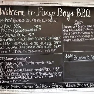 This is the menu board inside the restaurant.  Photo taken February 4, 2021.
