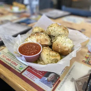 Garlic Knots, they were HUGE