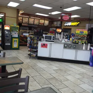 the inside of a fast food restaurant