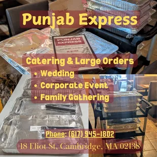 Bring vibrant Punjabi flavors to your event!  We cater weddings, corporate events, &amp; gatherings. Contact us to customize your menu!