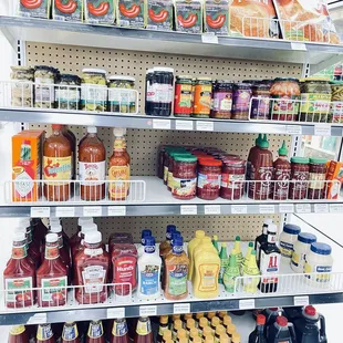 shelves of food and condiments