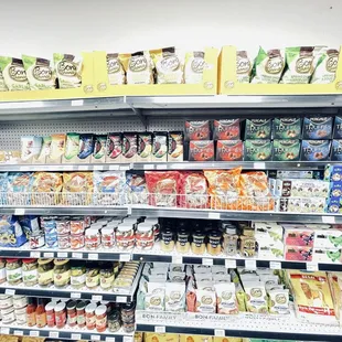 shelves of food and snacks