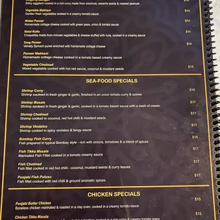 menu