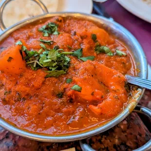 a close up of a curry dish