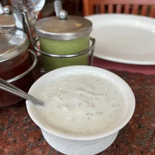 Raita (yogurt with cucumber and mint) SO GOOD