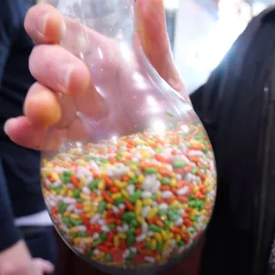 These sprinkles were actually mints like a palate cleanser. Tasted like black licorice!