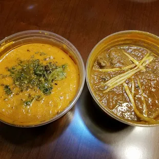 Chicken Masala and Lamb Curry