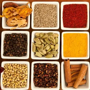 a variety of spices and nuts
