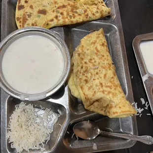 Mulli Paratha and Raita Lamb kheema paratha