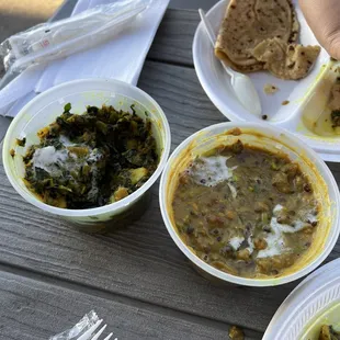 Aloo-Palak and Dal Makhni