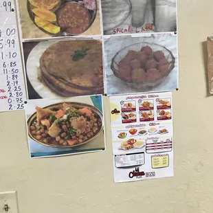 a variety of dishes displayed on a wall