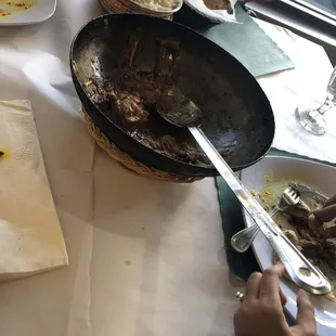 Karahi Chicken served in the same pan in which it was cooked and they didn&apos;t even changed the spatula