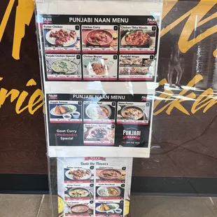 Menu of amazing food there