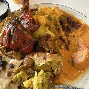 Assorted buffet items