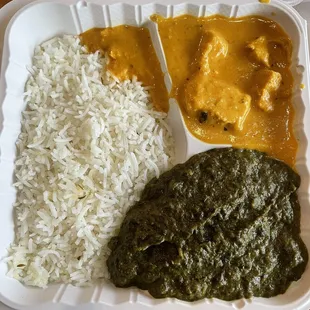 Chicken Tikka Masala and Saag Paneer
