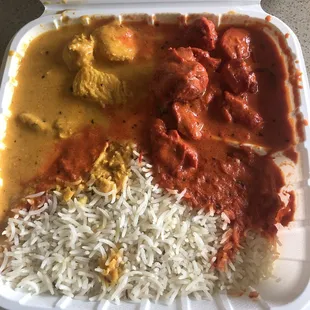 Chicken tikka masala (left) &amp;  Chicken makhani (right)