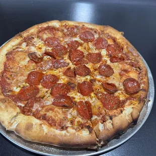 Pepperoni Pizza with &quot;blend&quot; crust flavor.