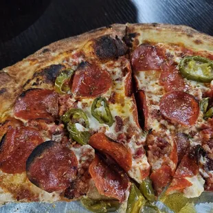 Pepperoni,  bacon and jalapeno