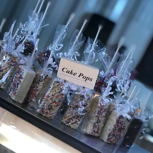 a display of cake pops