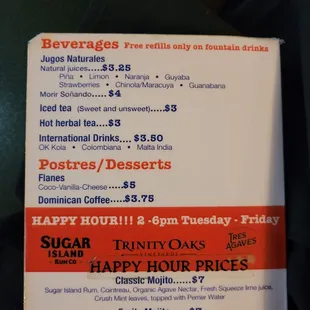 menu