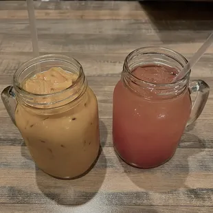 Thai Iced Tea and Strawberry Lemonade
