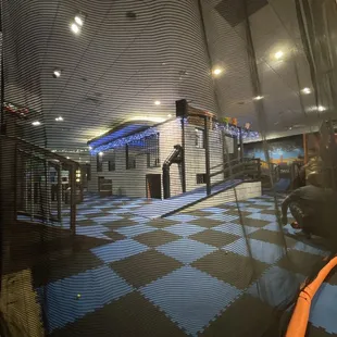 This pic doesn't serve it well but the employees will serve your kids with dem bullets! Pew. Pew.