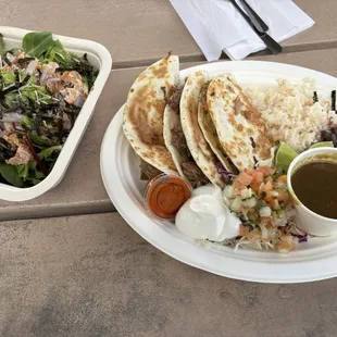 Shredded Chicken Tacos Plate