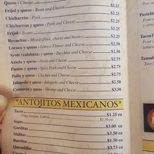 Menu Items