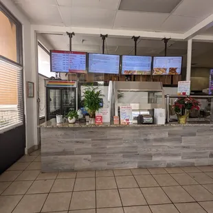 order counter and menu