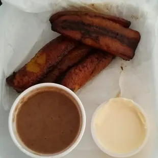 Platano Frito Con Crema