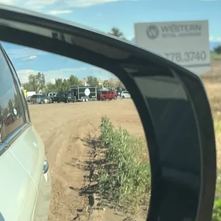 a side view mirror of a car