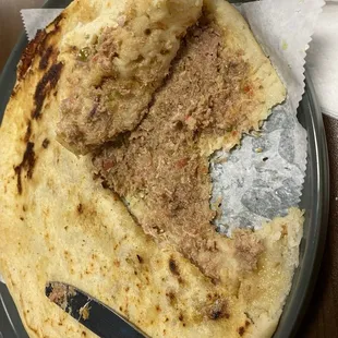 Super Papusa with only chicharron and queso