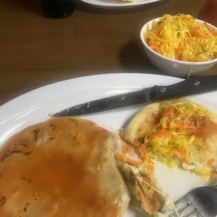 Jalapeño and cheese and bean pupusas