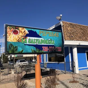 Patio and signage outside