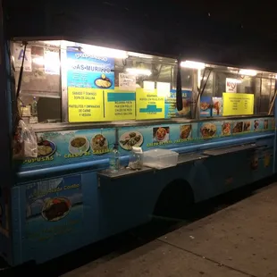 a food truck at night