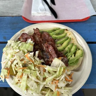 Bacon avocado pupusa combo #10
