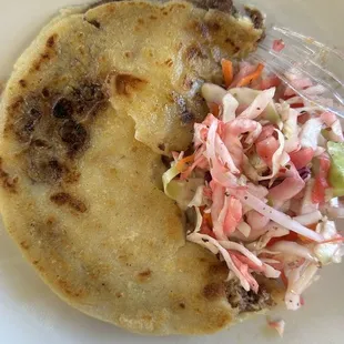 Papusas with pork cheese and beans