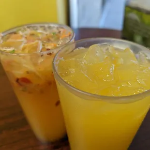 Mixed fruit and passion fruit agua frescas
