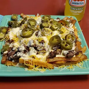 a plate of nachos