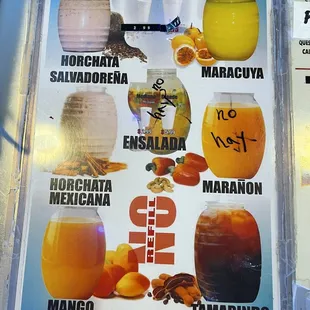 Menu as of July 2022